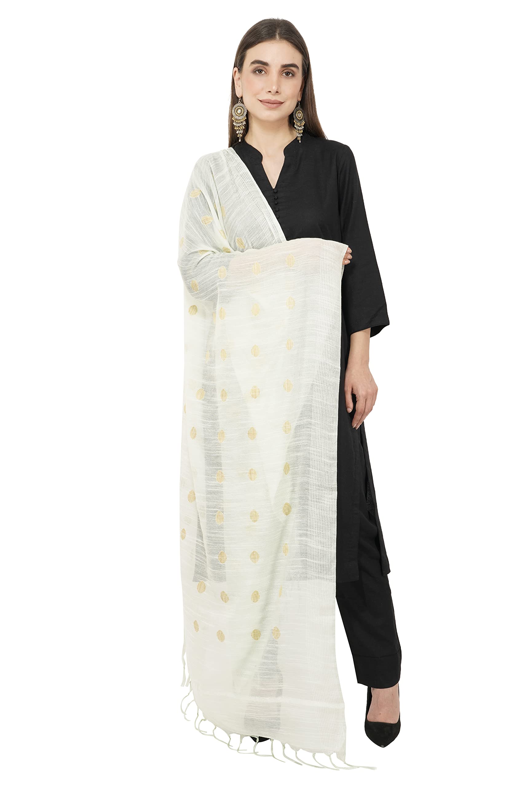 rhe-ana Women's Art Silk/Viscose Stole Dupatta for women | Stoles for Girls Stylish Latest | Shawl And Stall For Ladies With Polka Dots 30 x 90 Inches-picture-9