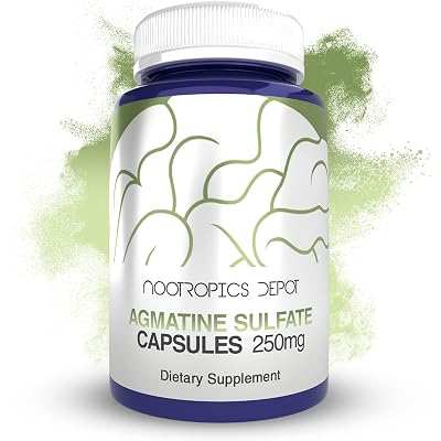 Nootropics Depot Agmatine Sulfate Capsules | 250mg | 120 Count | Nitric Oxide & Pump Support | Pre-Workout Amino Acid | Promotes Strength, Energy & Recovery