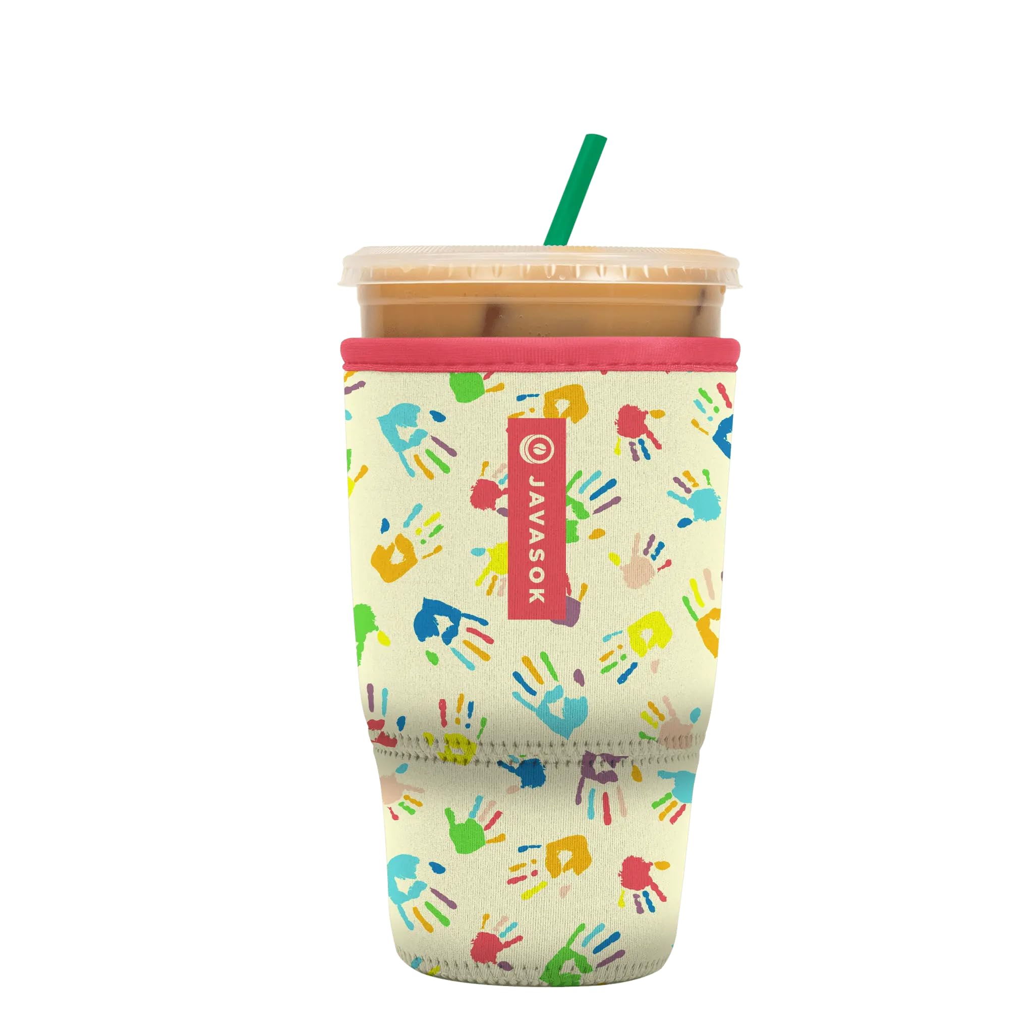 Sok It JavaSok Iced Coffee &amp; Cold Soda Insulated Neoprene Cup Sleeve (Hand-Painted Treasures, Large: 30-32oz)