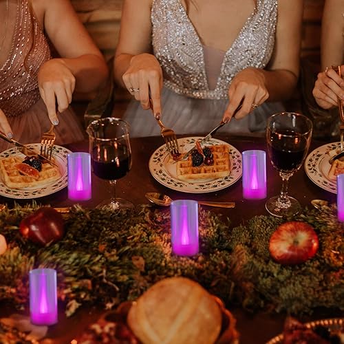 Miniatura 9 de LANKER Velas sin llama, velas LED de pilar que funcionan con pilas, 1.5 pulgadas de profundidad x 3 pulgadas de alto, efecto de llama larga que