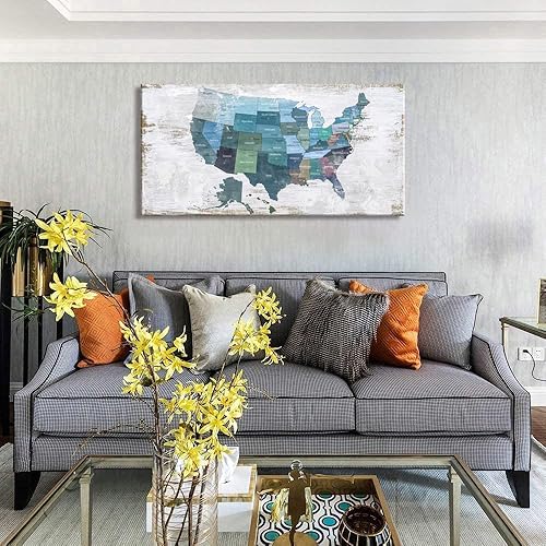 Miniatura 5 de Mapa de los Estados Unidos para decoración de pared, mapa de los Estados Unidos, arte de pared para decoración de pared, fondo de madera,
