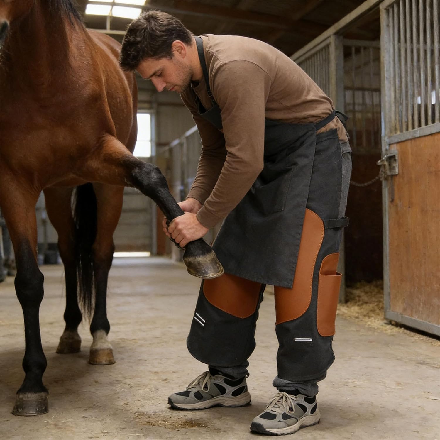 Comfortable Ergonomic Apron for Long Horse Hoofs Trimming Providing Freedoms Movement and Reduced Fatigue Professional Apron