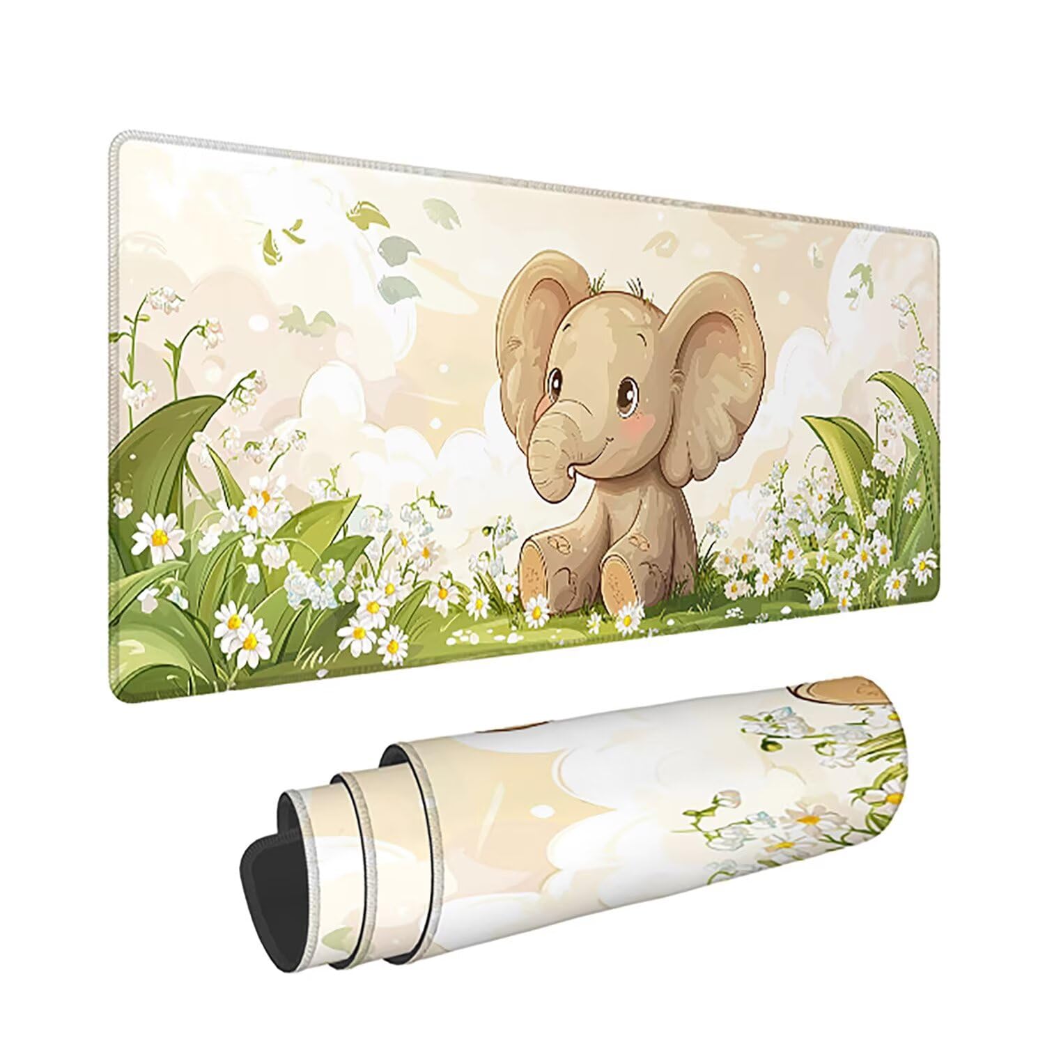 Podkładka pod mysz do gier XXL - 1400x600x3mm - zwierzęta duża antypoślizgowa podkładka pod klawiaturę biurową z przeszytymi krawędziami, kwiat duża podkładka pod mysz do gier do biura i domu