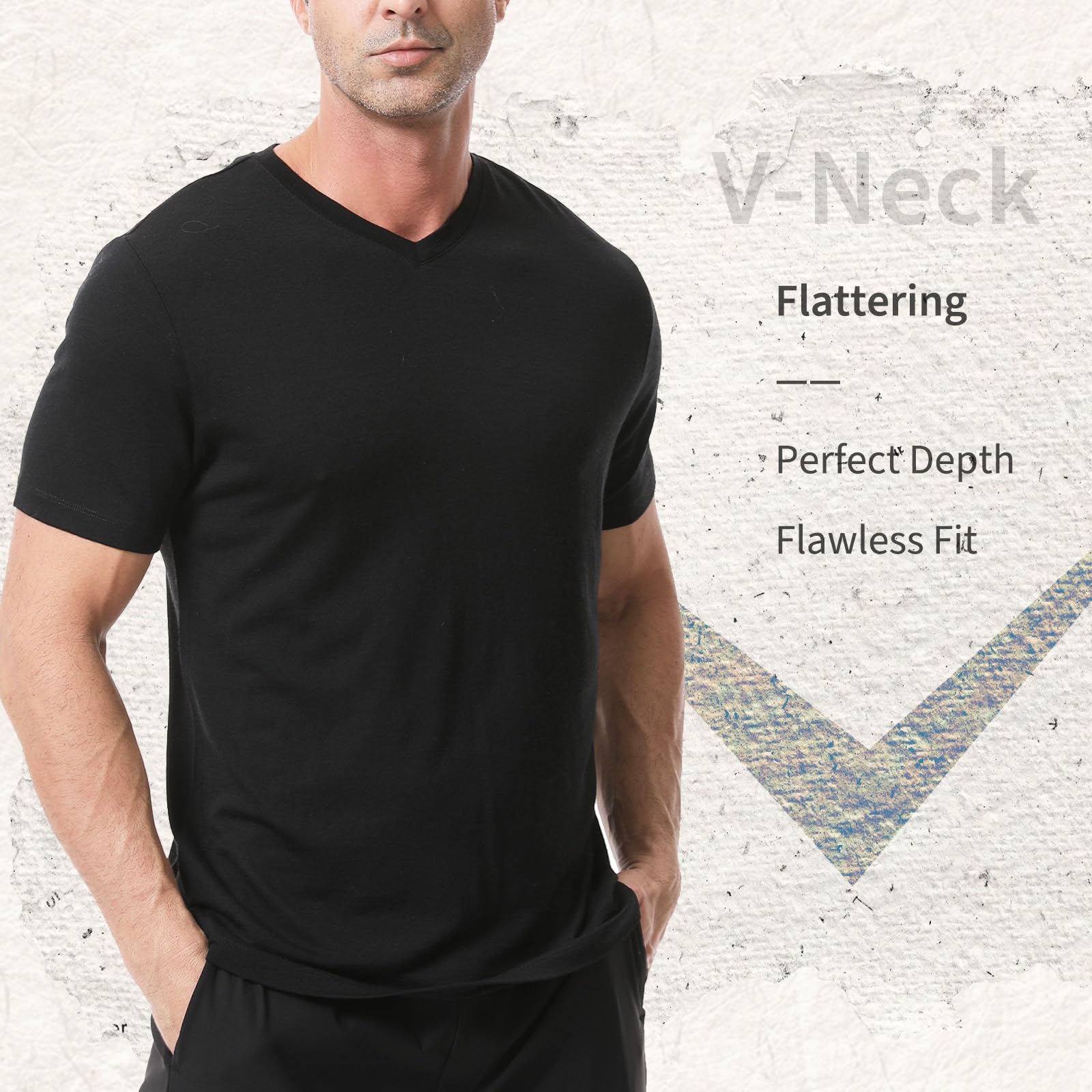Merino Protect T-shirt 100 % laine mérinos pour homme, résistance aux odeurs, couche de base pour randonnée, voyage, maillot de corps doux
