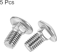 Vista 3 de uxcell Perno de carro de 1/2-13x1" Cabeza redonda Cuello cuadrado Acero inoxidable 304 5pcs