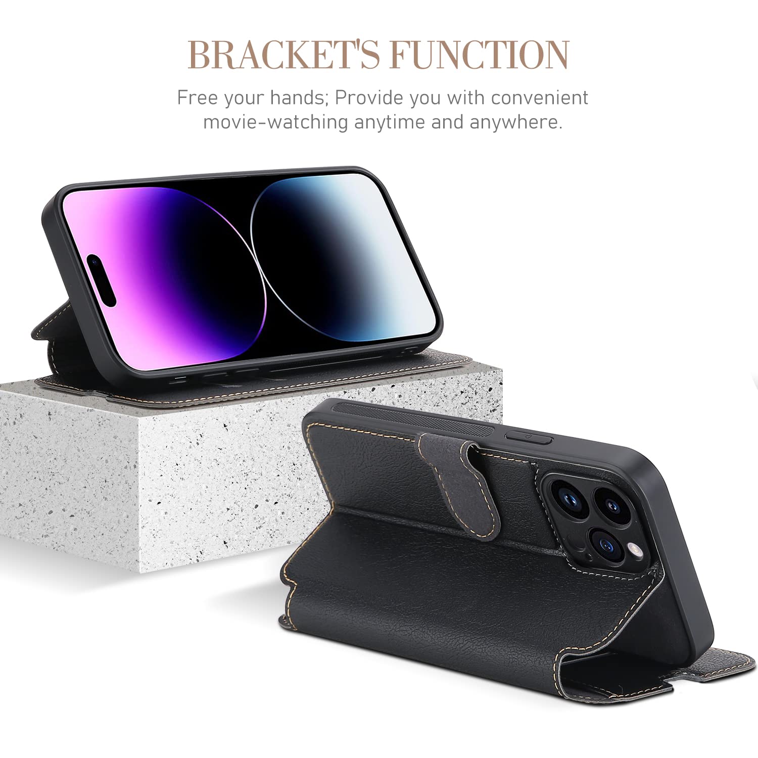 ELESNOW Cover per iPhone 15 Pro - 6.1, Flip Wallet Case iPhone