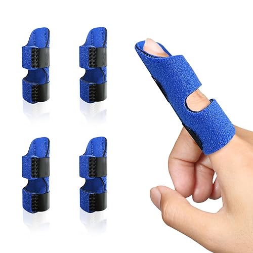 Miniatura 9 de Férula para dedos, soporte universal para dedo gatillo para dolor de dedos rotos/artritis y alivio de esguinces, férulas para dedo medio, índice,