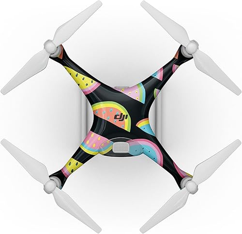 DesignSkinz - Compatible con drone DJI Spark - Adhesivo protector de vinilo resistente a los arañazos - Rebanadas de sandía retro vívida