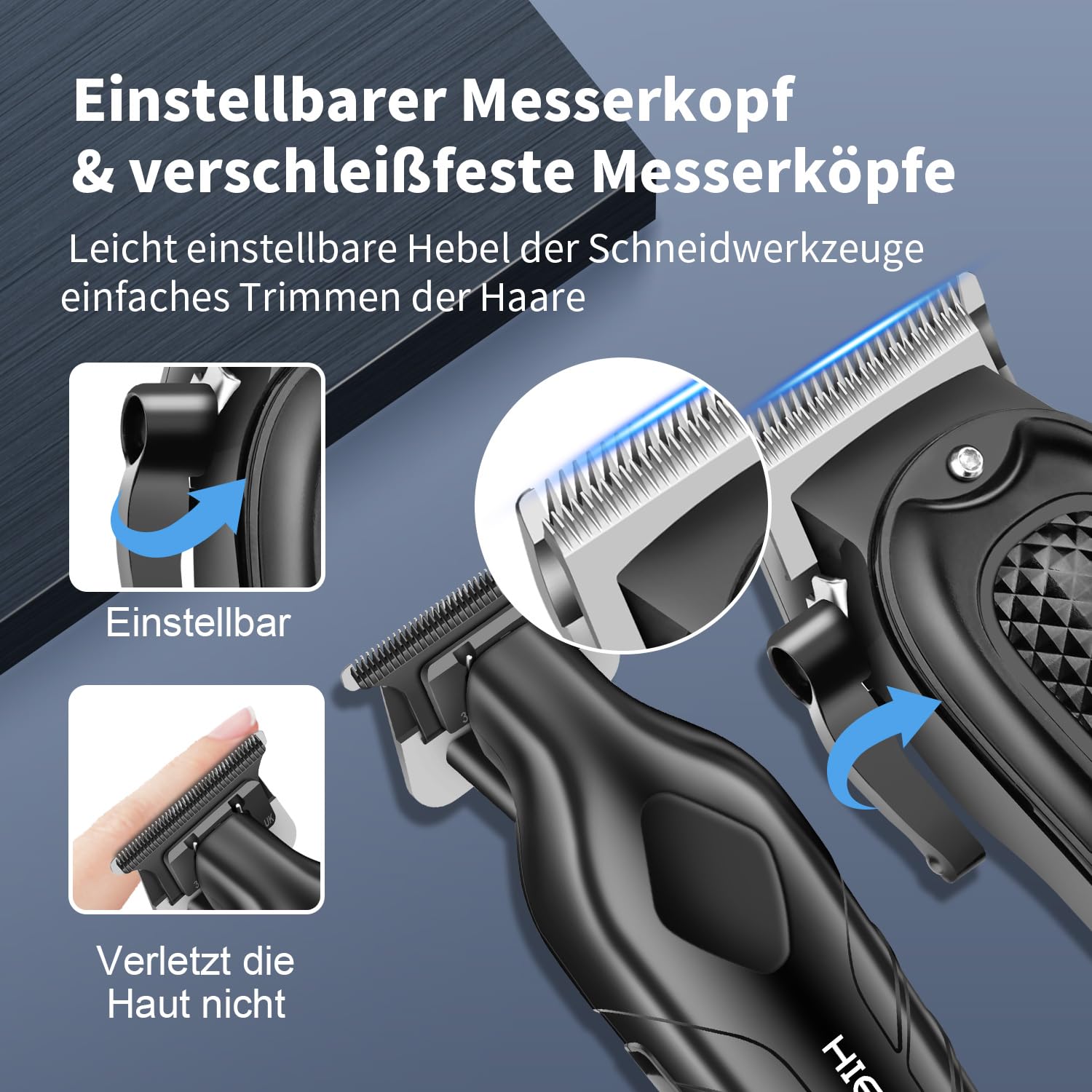HIENA Professionelles Haarschneideset für Männer, Schnurloses Barbierschneideset und Trimmer Set, USB aufladbares elektrisches Barttrimmer & Nasenhaartrimmer Set, Folienrasierer & Männergesichtspflege
