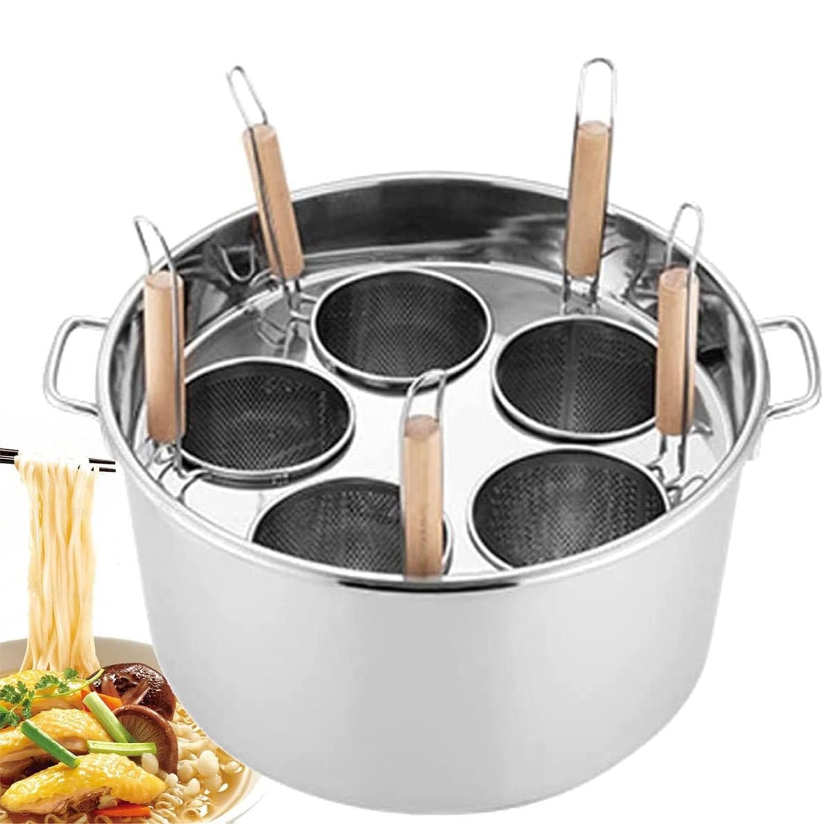 Ensemble d'inserts pour cuiseur à pâtes avec séparateur et passoire intégrée