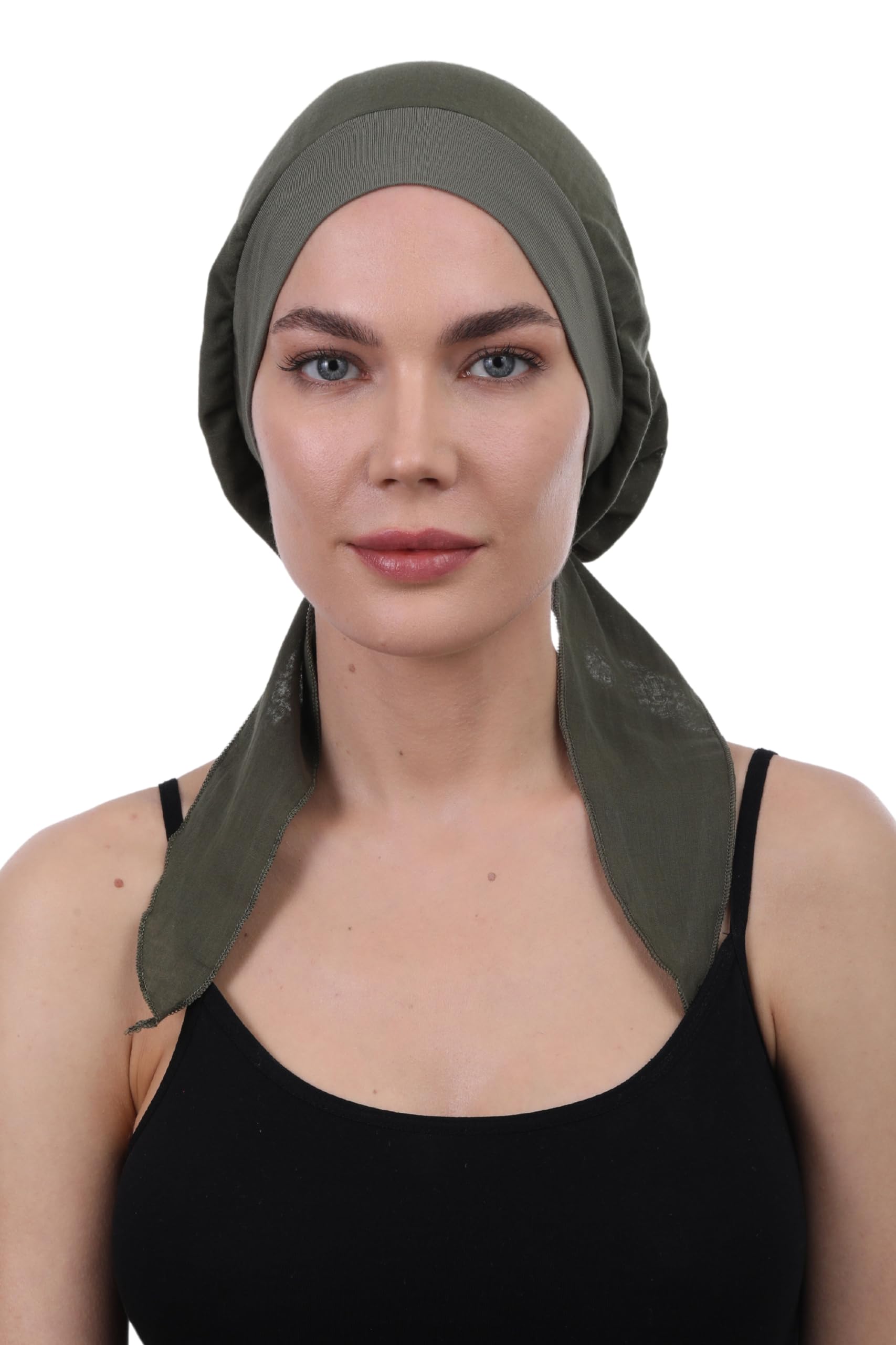 Deresina - Pañuelos para la cabeza de algodón puro con parte delantera de bambú, gorros de quimioterapia para mujer