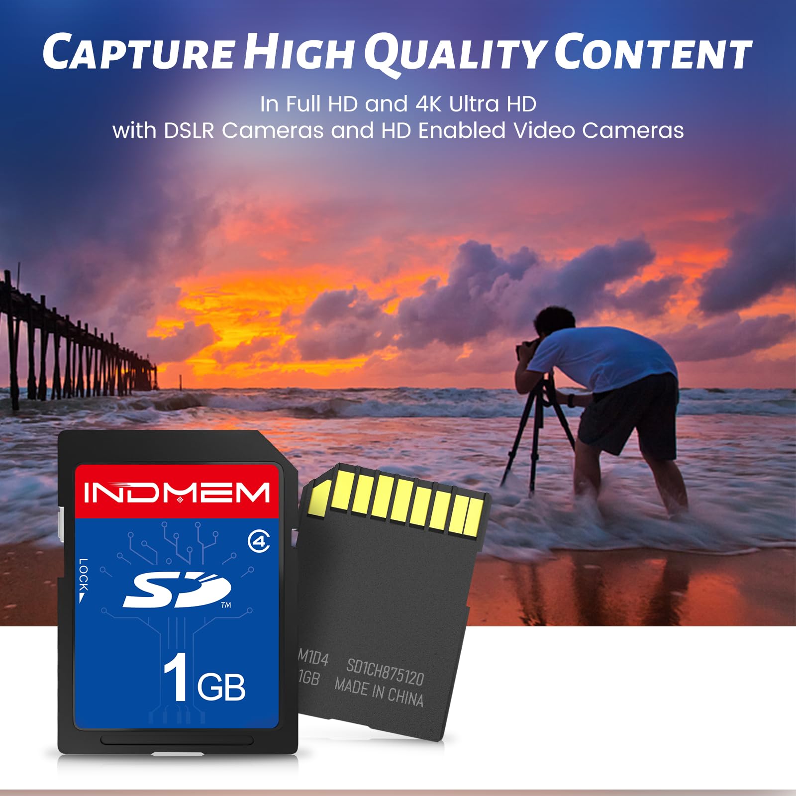 INDMEM Scheda SD da 1 GB, 6 confezioni Classe 4 1GB Scheda di Memoria Flash MLC Standard Secure Digital Card Camera Card