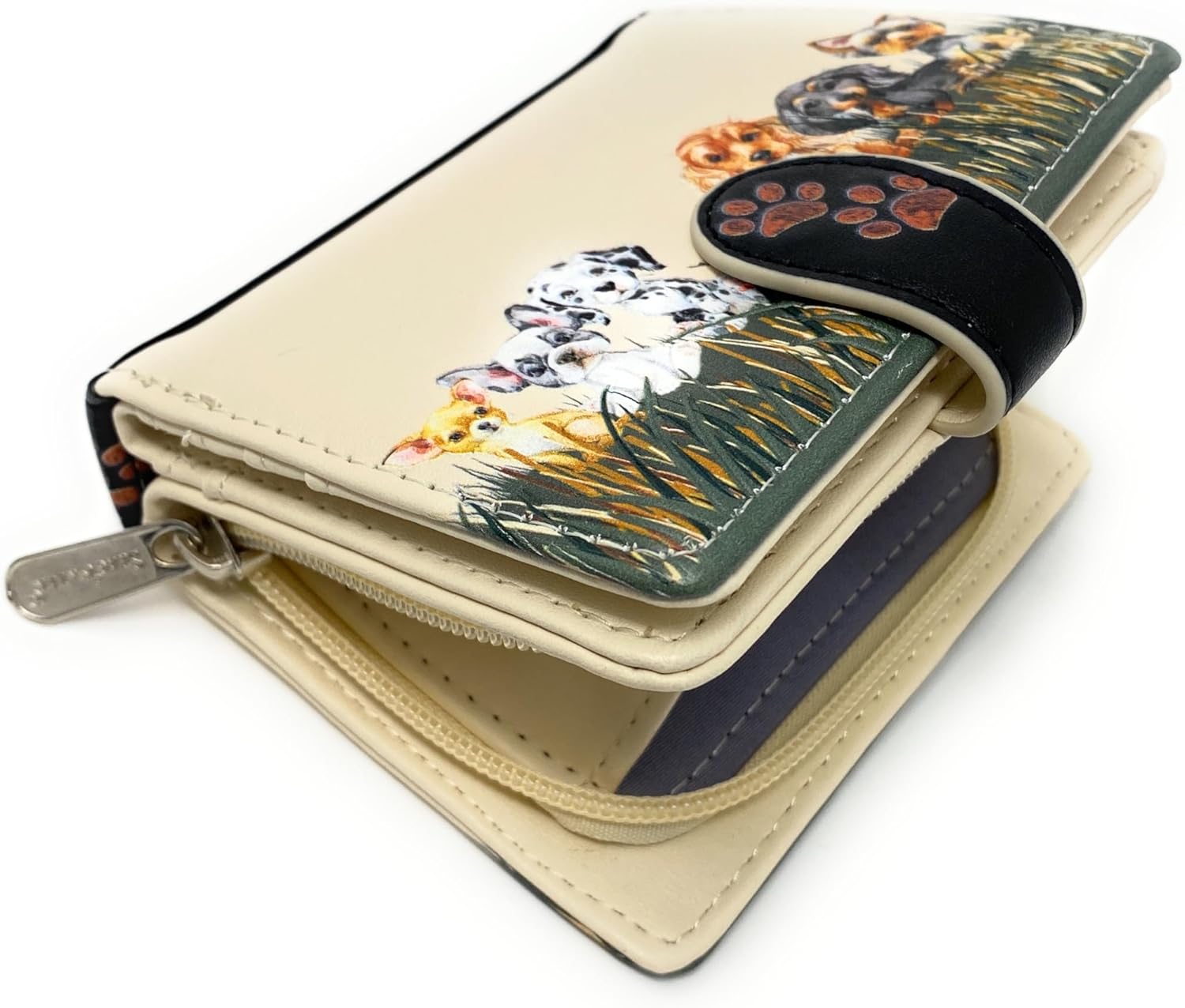 Shag Wear Puppy Love Small Dog Wallet for Women and Teen Girls Vegan Faux Leather Beige 4.5" - Image 5