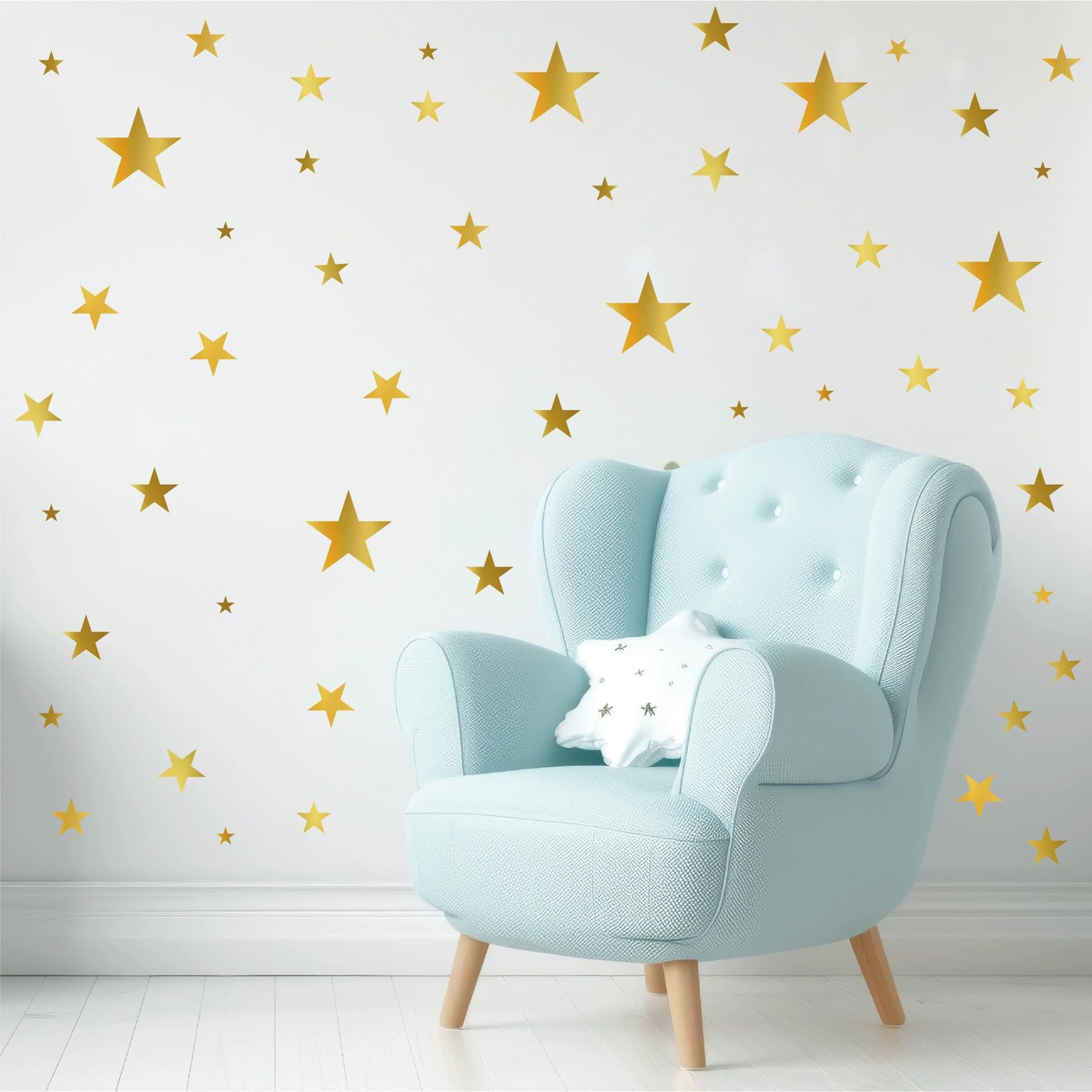 Oucaty Girls Golden Star Wall Stickers 10 Sheets For Bedroom Living Room Room Decoration Star Wall Art Sticker For Kids Room Baby Nursery Room Wall Decals Interior Wallpaper Pvc Murals