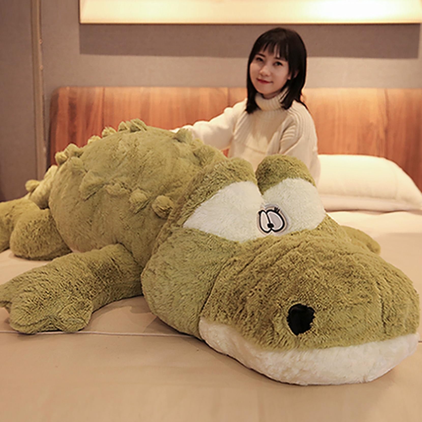 VeroMan 特大 ワニ ぬいぐるみ 可愛い お昼寝クッション ふわふわ 抱き枕 (グリーン 200cm) Amazon｜ぬいぐるみ 特大 ワニ 大きいぬいぐるみ わにの