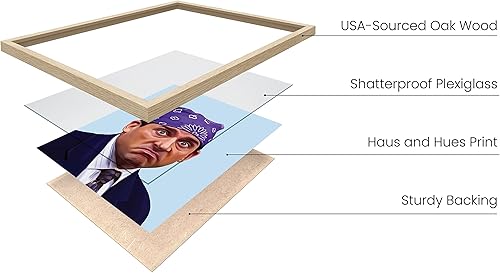 Miniatura 2 de HAUS AND HUES Póster de Michael Scott, regalos de oficina, Michael Scott Meme, decoración de oficina (marco beige, 12 x 16 pulgadas)