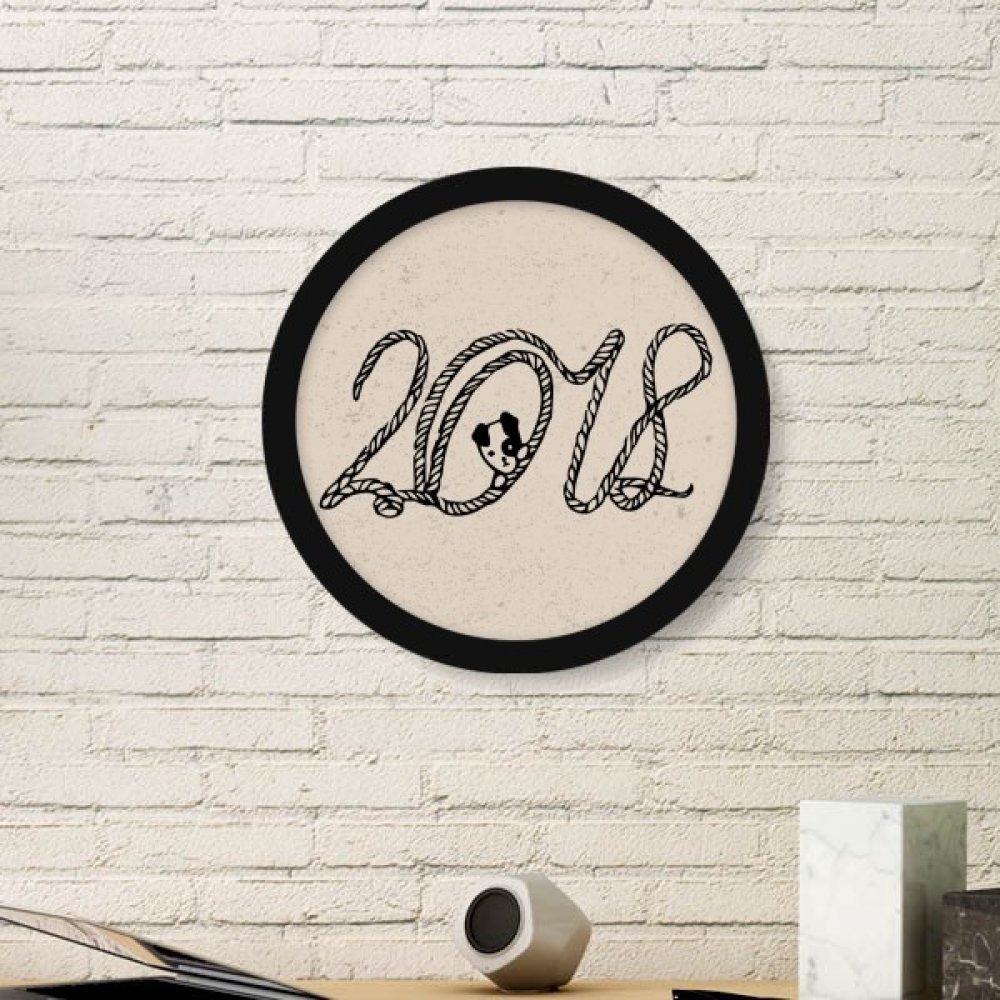 Cadeaux de fin d'année originaux avec le cadre rond Happy New Year noir