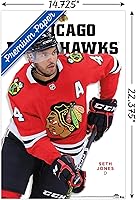 Vista 3 de Trends International NHL Chicago Blackhawks - Póster de pared de la serie 23 de Seth Jones, 22.4 pulgadas de largo x 14.7 W, versión premium sin