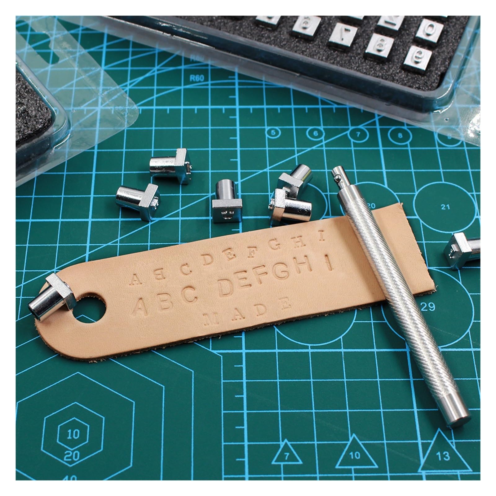Buchstabenstempel FüR Leder 36 Teile/Satz Alphabet Buchstaben & Zahlen Stempel Set 3,0mm/6mm Stahl Punch Metall Stanzen Leder Werkzeuge for DIY Handwerk(6 mm Stamper)