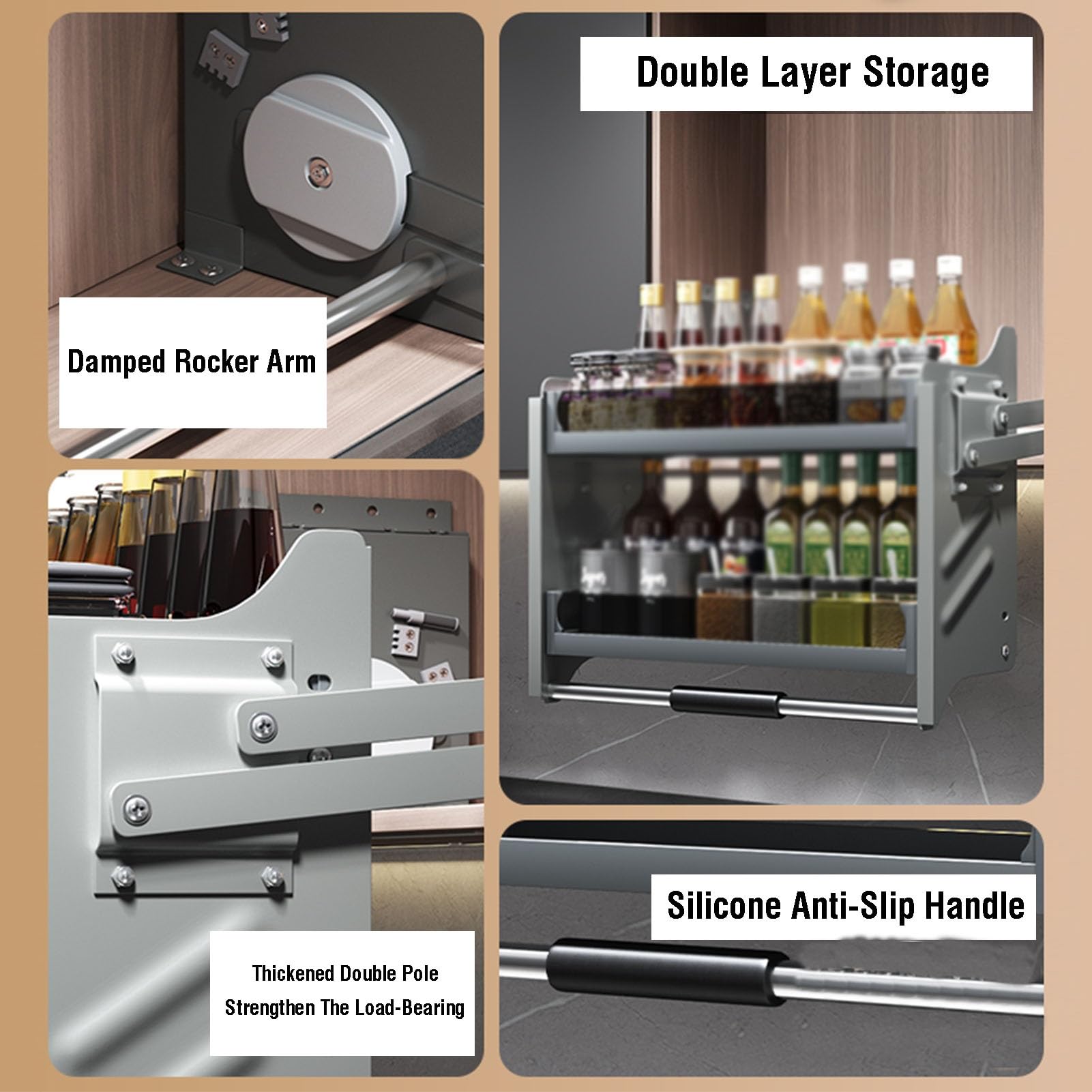 Pull Down Cabinet nizer Regalsystem für Küchengeräte Lift Oberschränke