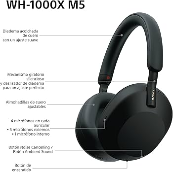 Nana 　SONY WH-1000XM5 ブラック Sony WH-1000XM5 Noise Cancelling, Auriculares de diadema Bluetooth