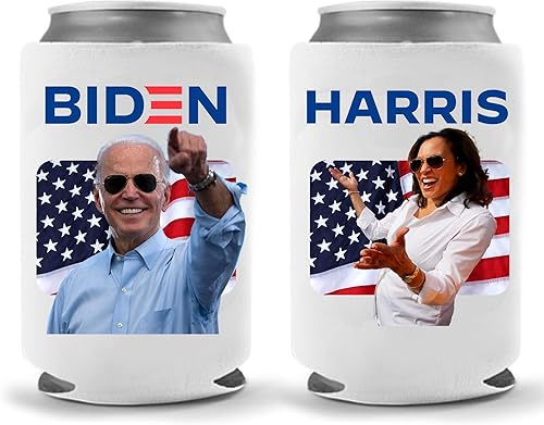 Joe Biden Kamala Harris Beer Sleeve Coolie  Cool Coast Products  American Flag America Funny President Vice Party Beer  Enfriador de latas de bebida