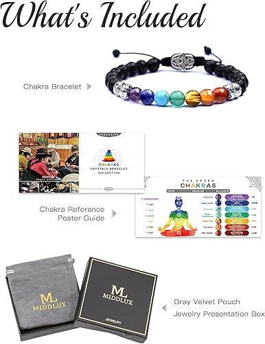 Miniatura 7 de Artículos para aliviar la ansiedad, pulseras de chakras, cristales y piedras curativas, 7 chakras de cristales curativos pulseras hechas a mano,