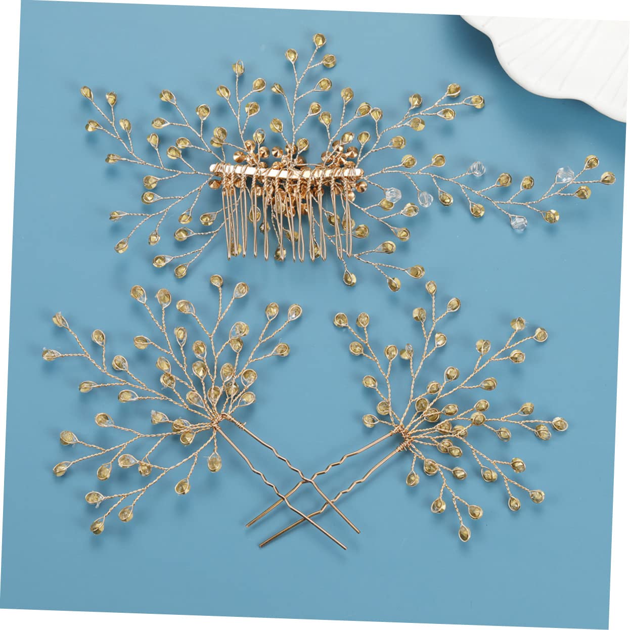 FRCOLOR 3 Sätze Kopfbedeckungen für die Braut wedding hair accessories hochzeits haarschmuck Haarkamm für die Braut Perle Haarnadel Haarspangen Haarklammer Braut Haarkamm Braut Haarschmuck