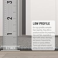 Vista 4 de Tapete unicolor y moderno con respaldo de goma antideslizante para entrada, cocina, habitación y baño, alfombra tradicional lavable a máquina, 2 x 3