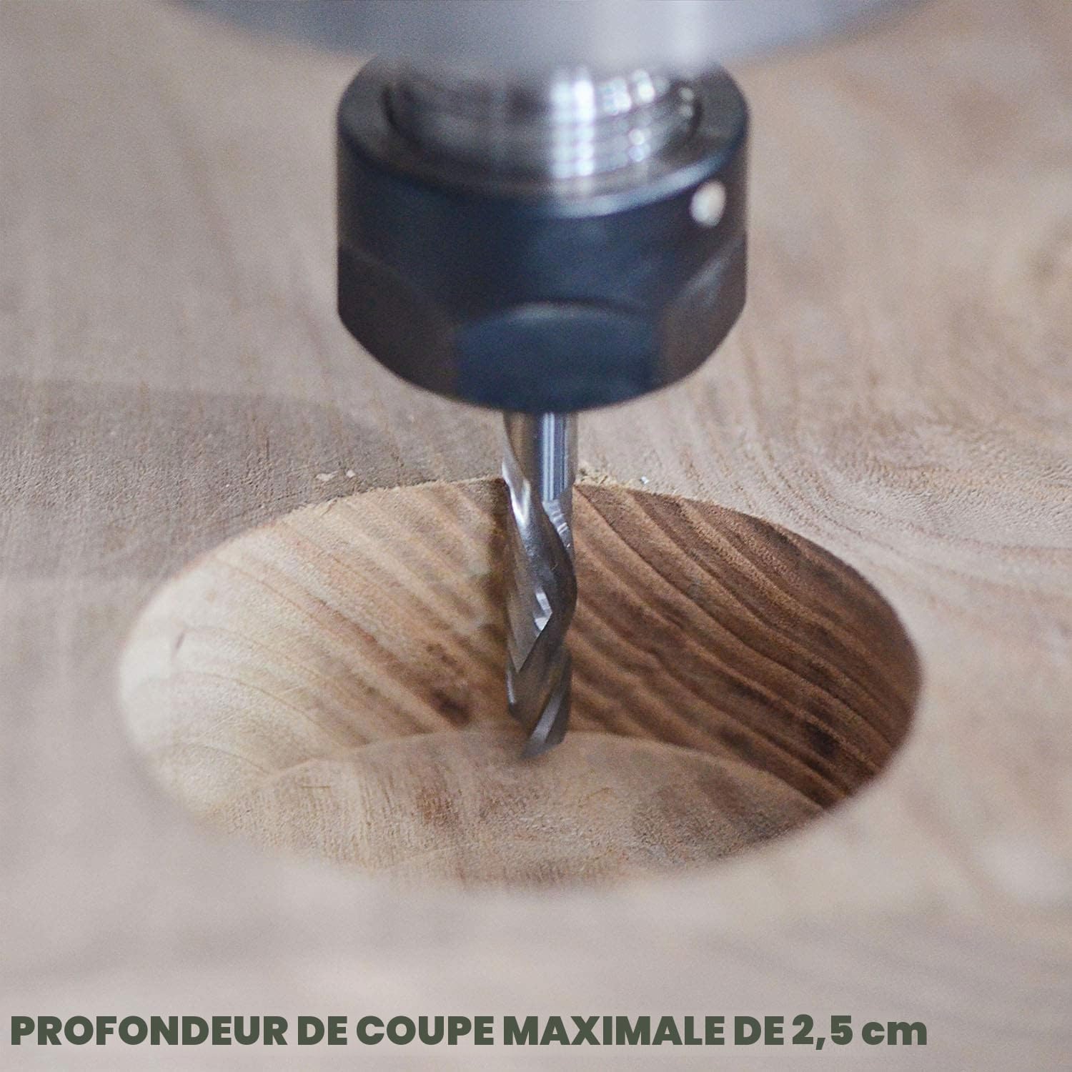 SpeTool Lot de 5 fraises hélicoïdales CNC à compression 3,175 mm (1/8") Diamètre de coupe Tige 22 mm Longueur de coupe HRC55 Fraise à queue CNC pour bois