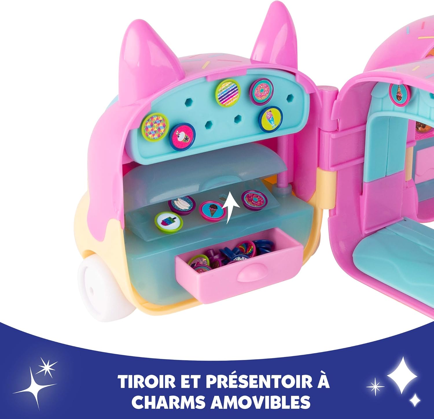 Tomy Ritzy Rollerz Toy Cars with Surprise Charms, Sprinklez on Wheelz Donut Shop Playset with Donut Dani