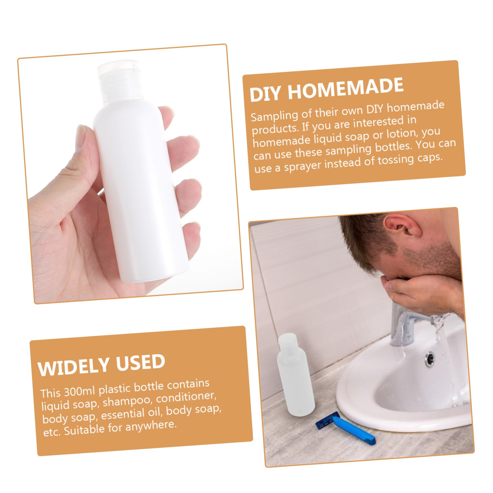 CALLARON 50pezzi Bottiglie Vuote Portatili 100ml in Pe Bianche, Flip-open per Shampoo da Viaggio