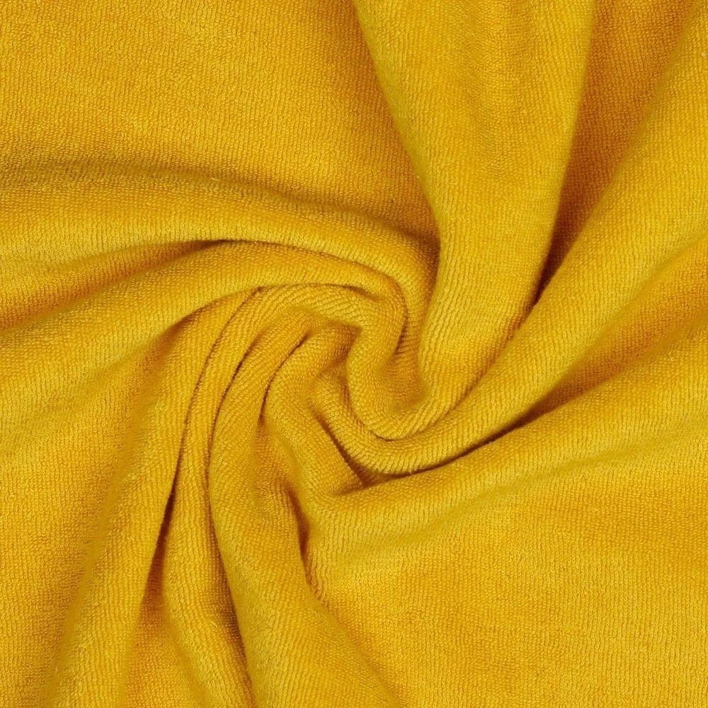 Tissu éponge en coton stretch moutarde idéal pour peignoirs doux - 2