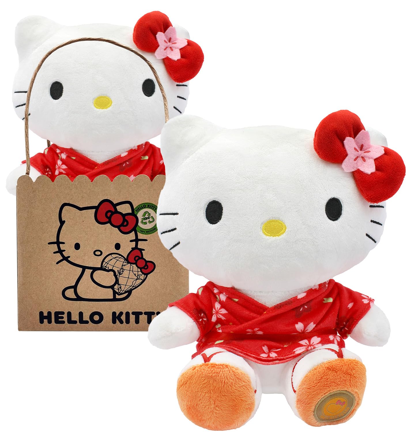 Amazon.com: Joytoy Hello Kitty with Kimono Eco Plush 14 x 13 x 24
