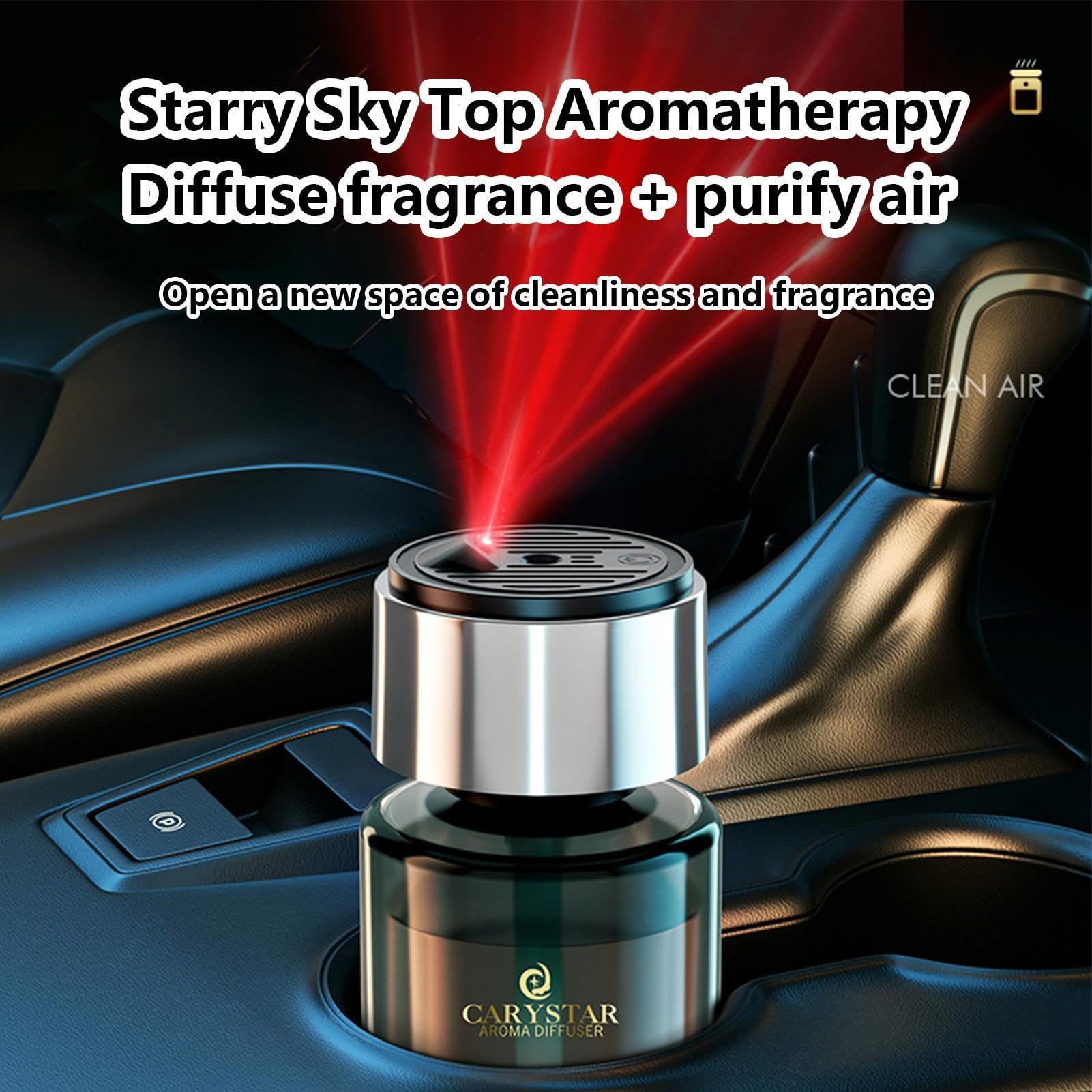 Samochodowy dyfuzor do perfum, romantyczny dyfuzor do aromaterapii | Szybkie ładowanie Akcesoria do dekoracji wnętrz samochodu, akcesoria dekoracyjne deski rozdzielczej do sypialni, łazienki, A