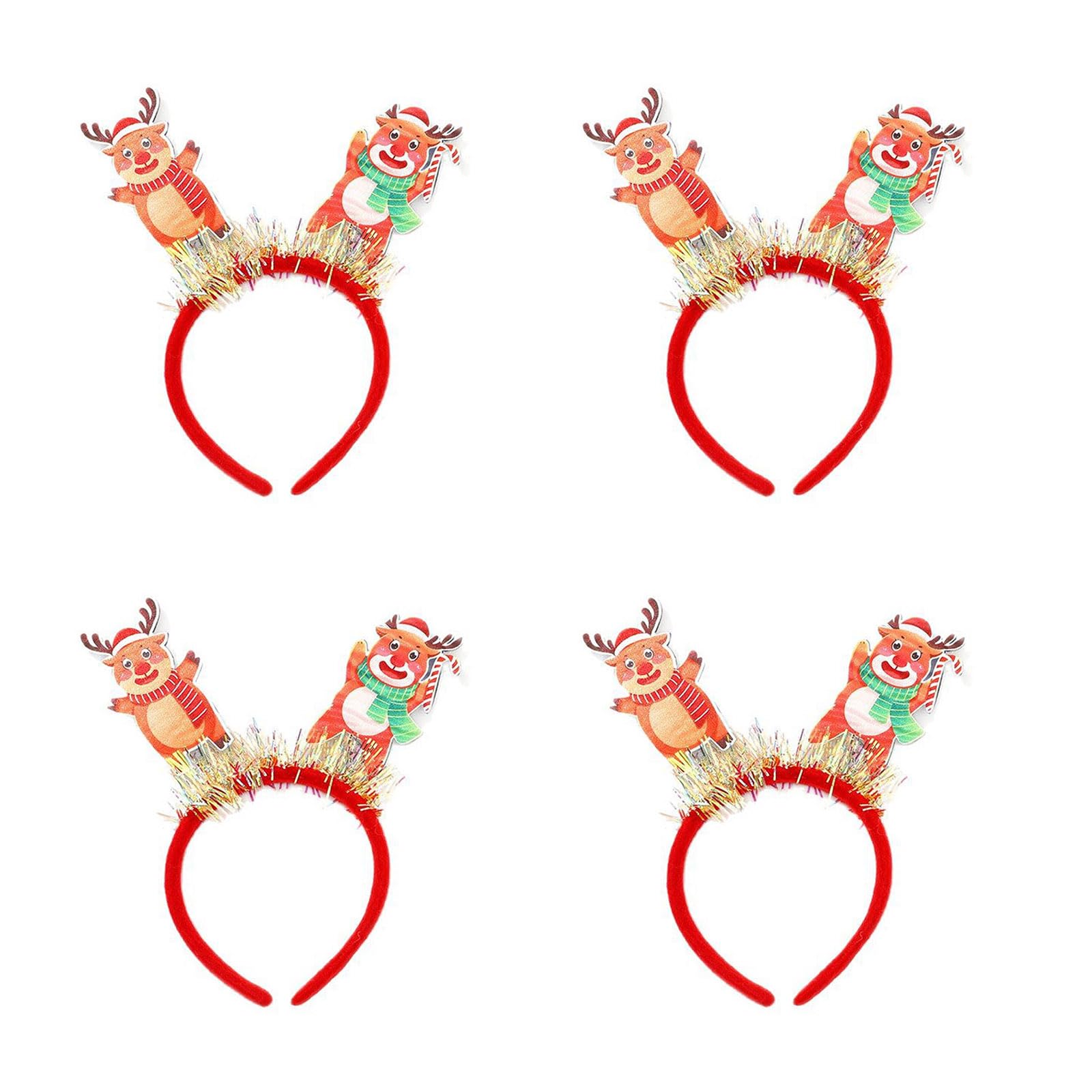 Tsophreniq Christmas Party Headband Elastic Santa/Snowman/Deer Hair Ornament Headpieces for Adults Children Festivities Festival Headband Family Matching Set