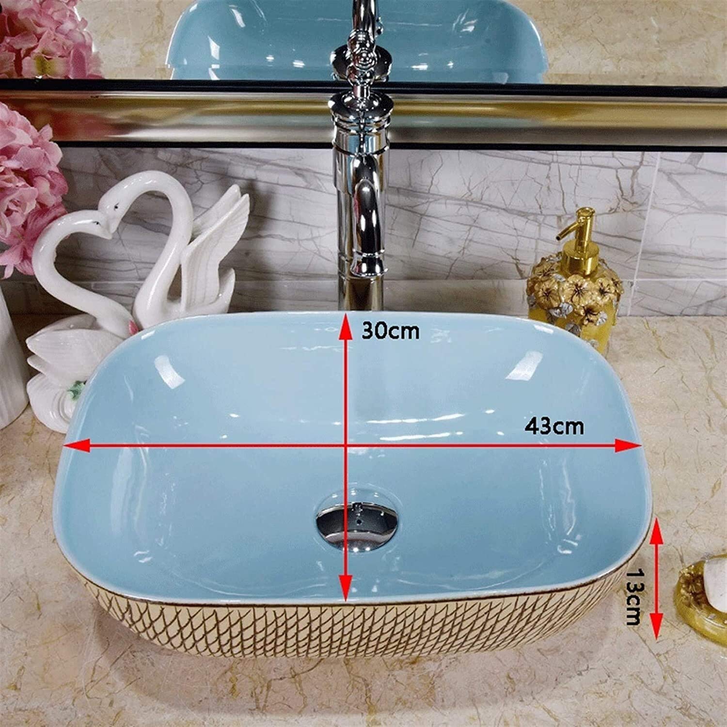 Amazon.co.jp: 高级感 洗面ボウル 陶器洗面 手洗い器 浴室の装飾 洗面