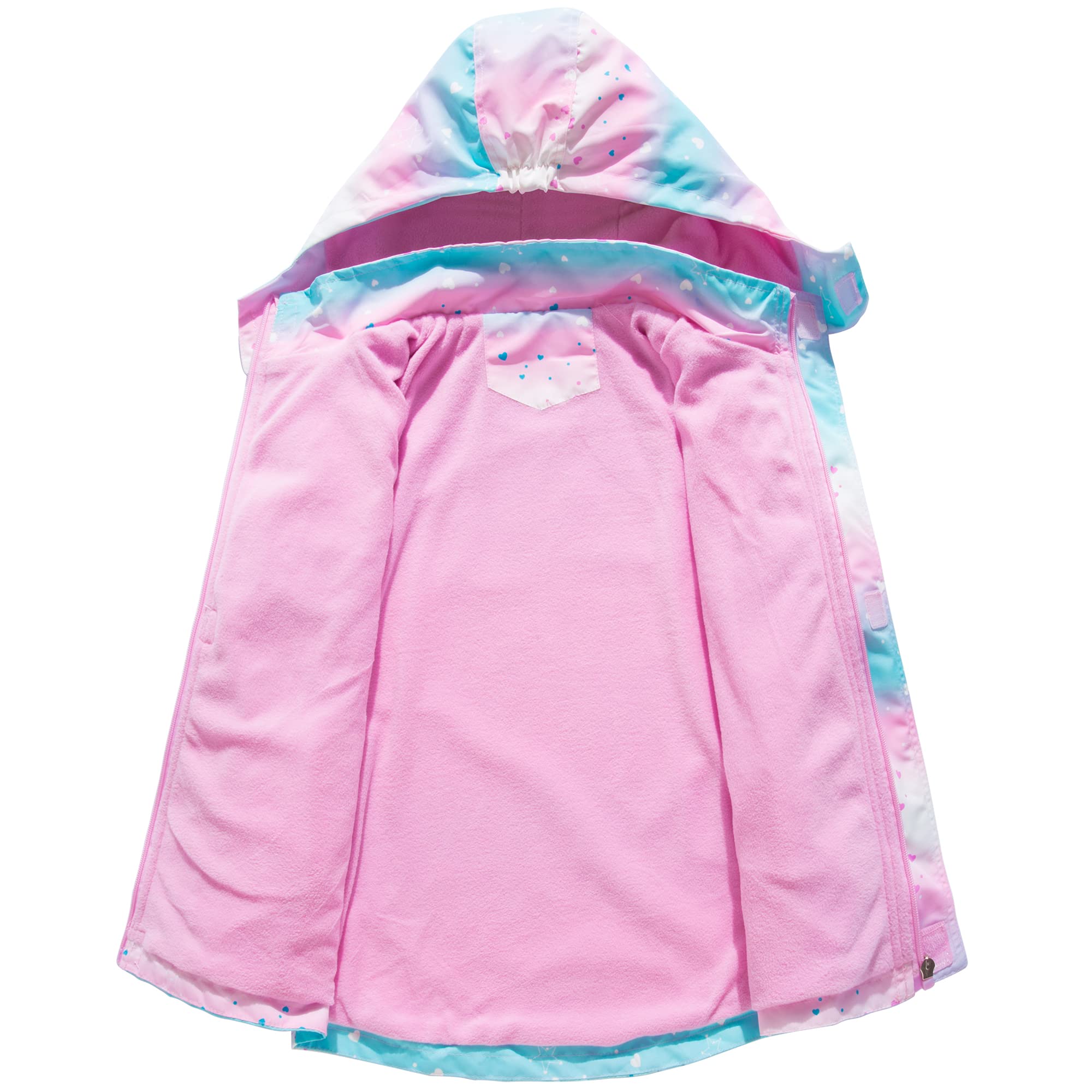 Fewlby Blouson Imperméable Filles - Manteaux Imperméables à Capuche Veste de Pluie pour Enfants Coupe Vent Veste de Pluie Légère Printemps Automne 9-10 Ans