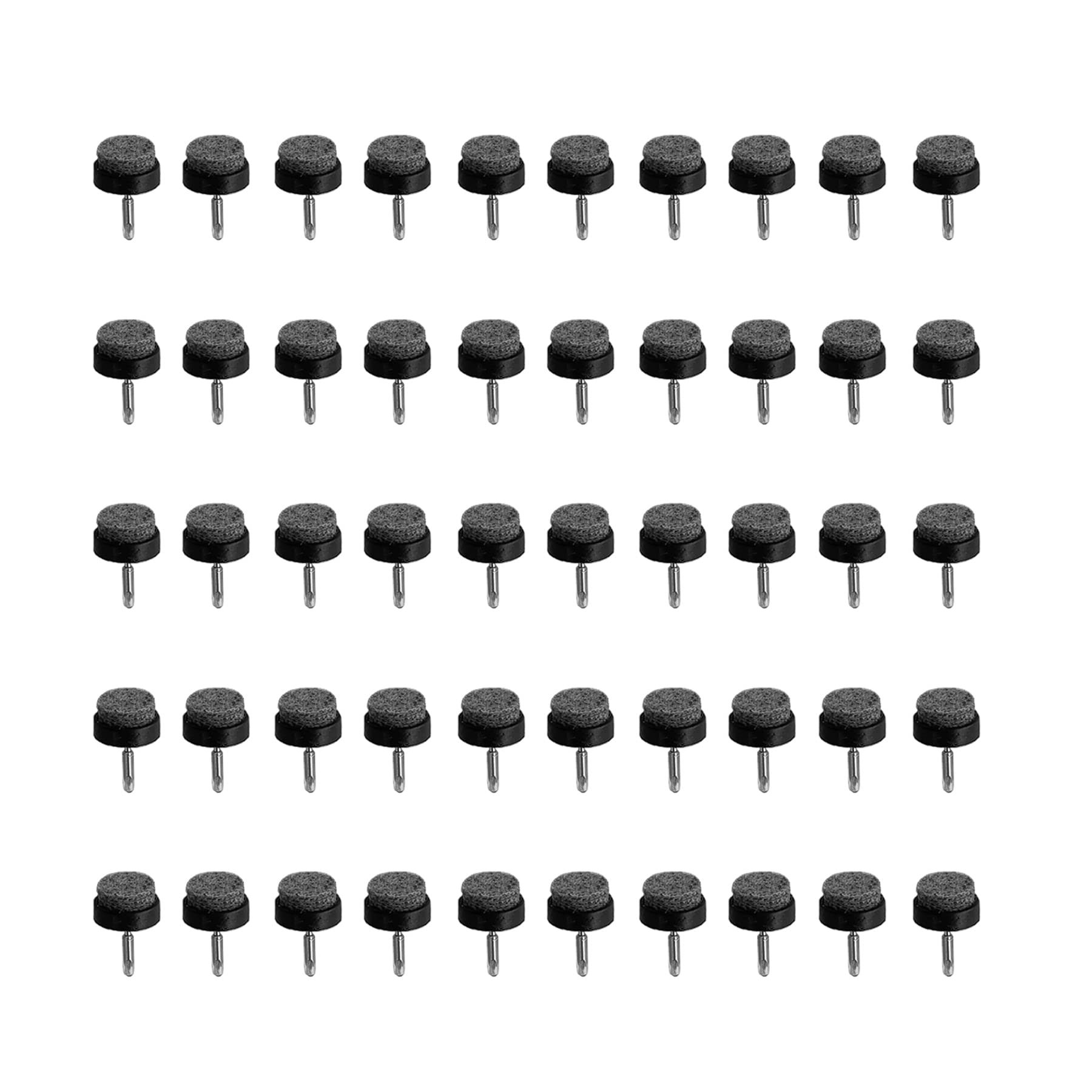 LIKERAINY Felt Sliders Furniture Mat Pads with Nail diameter 17x9mm Felt Feet Pads Skid Glides DIY Nails Floor Protector Chair Table Leg Noise Dampening Black 50 Pcs - Image 4