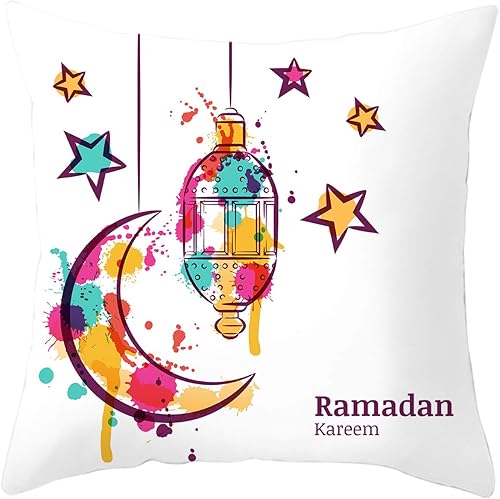 Miniatura 6 de Juego de 4 fundas de almohada decorativas cuadradas de acuarela estrella luna juego de 4 fundas de cojín para sofá dormitorio sala de estar y