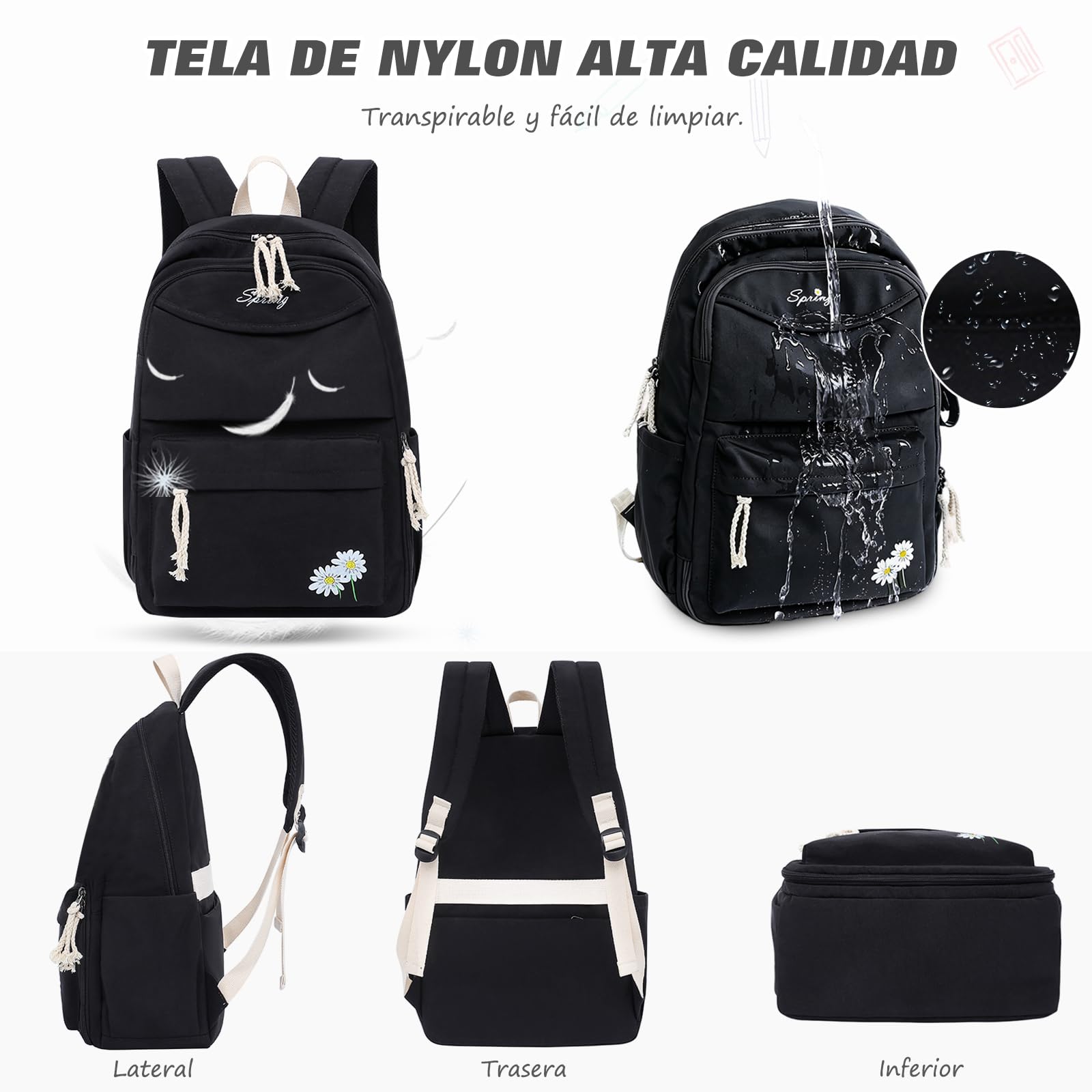 FANDARE Mochila Escolar Mochilas Tipo Casual Chico Niña Bolsas Escolares Mochila Universidad Mochila Escolar Daypacks Juveniles Bolsa de Mujer Bolsa de Viaje Daypacks Outdoor Viaje