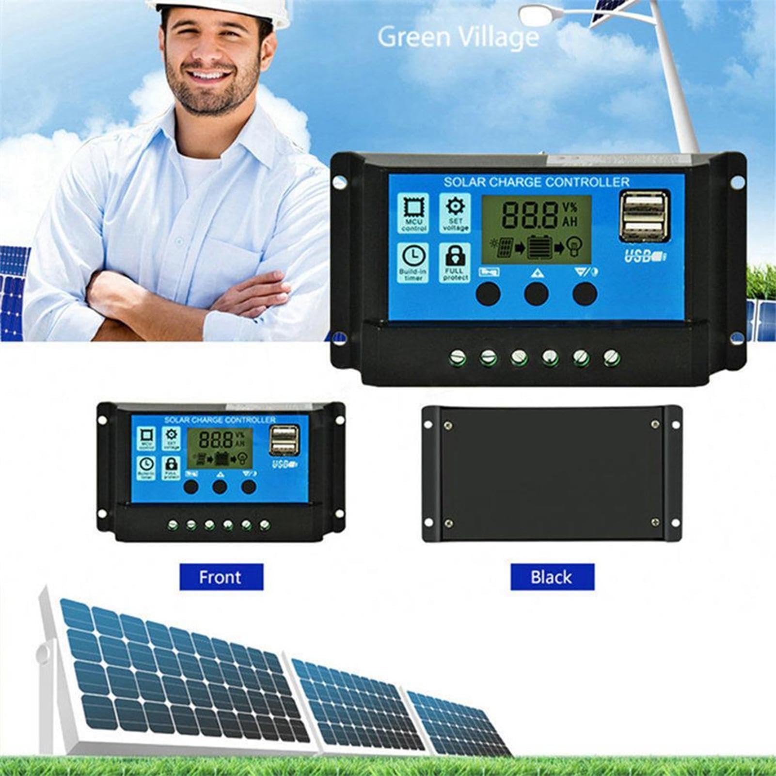 Stazione Di Energia Portatile Ad Energia Solare Con Inverter Di Corrente | Da 6000 W E Pannelli - Modulo Fotovoltaico Monocristallino Ad Alta Efficienza Per La Casa, Campeggio, Barche, Roulotte, V