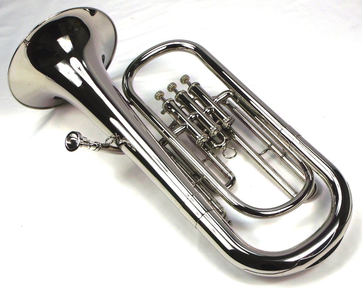Advanced Monel Pistons Bb Baritone Horn w/Case and Mouthpiece-Nickel Plated Finish - Image 2