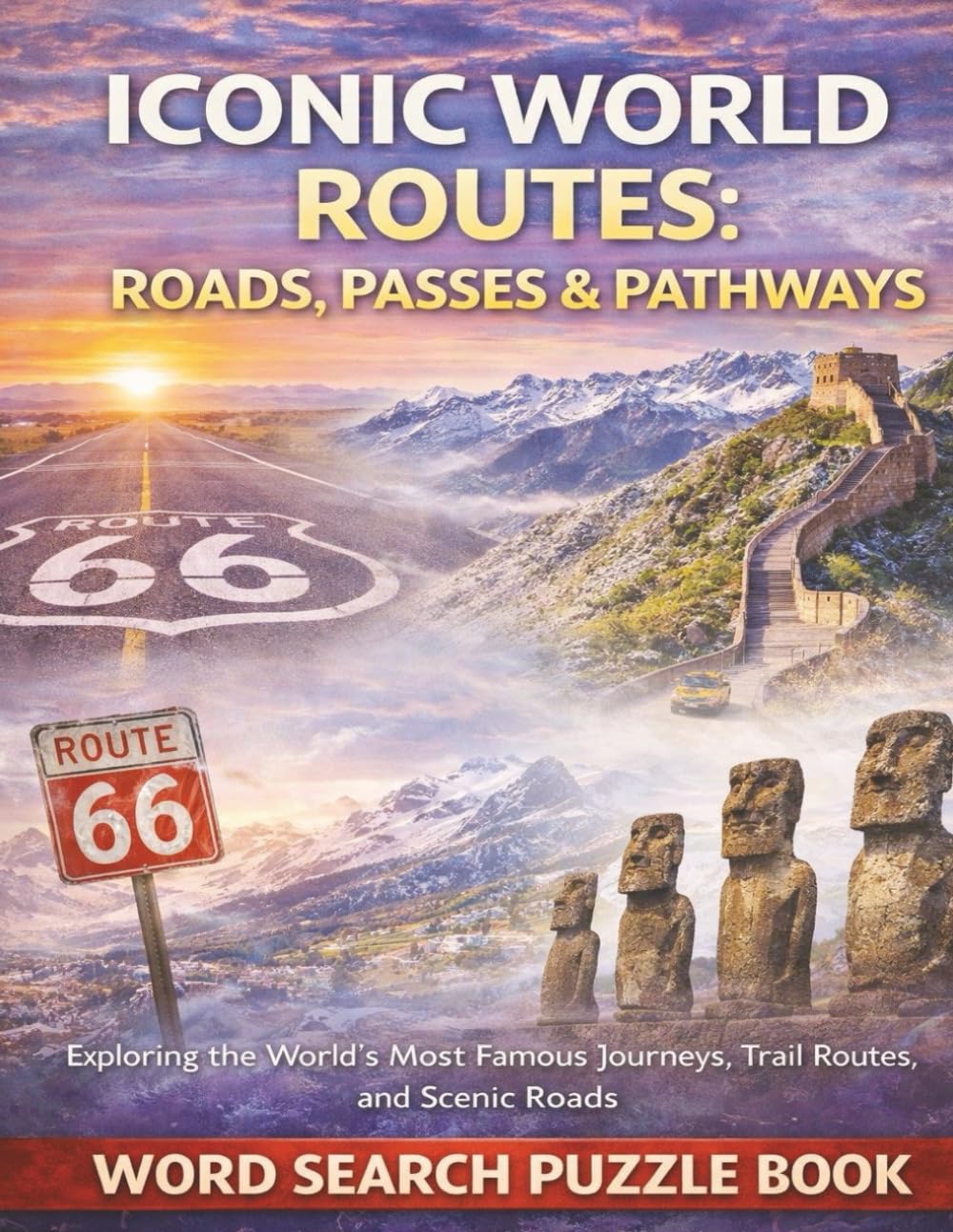 Iconic World Routes: Roads, Passes & Pathways: A Word Search Puzzle Book Exploring the World’s Most Famous Journeys, Trade Routes, and Scenic Roads (Travel & Discovery)