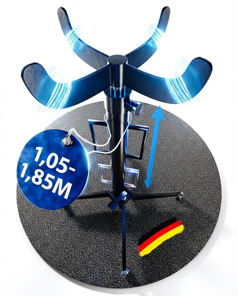 WERKTHOR Getriebeheber 500kg hydraulisch & verstellbar 105-185 cm – Motorheber Faulenzer für Werkstatt – Getriebeheber kfz rollbar mit 4 Lenkrollen & Fußpedal – Auto Heber Schwarz