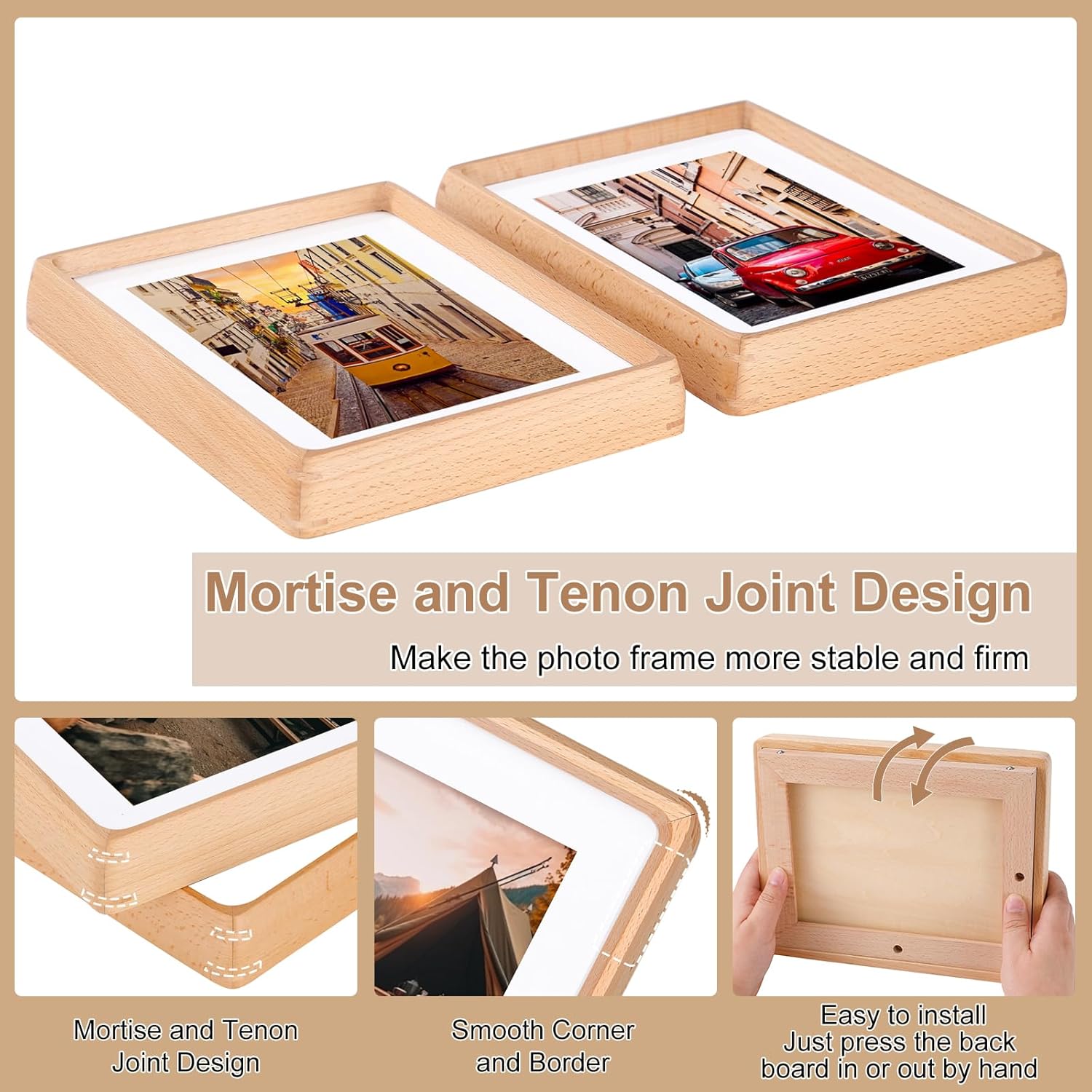 7x9 inch Picture Frames, Display Pictures 5x7 Inch with Mat or 7x9 without Mat, with High Clear Acrylic, Photo Frame for Landscape or Portrait Orientation, Wall-Mount & Tabletop