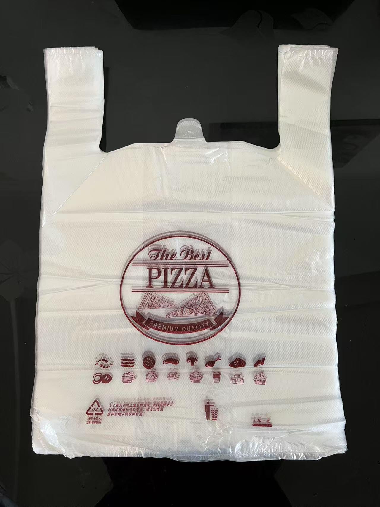 150 Stücke Pizza Verpackungsbeutel mit Griff Pizzaliefertaschen Tragtüten Pizza Große Plastiktüten Tragetaschen Pizza Packtasche für Lebensmittel Verpackungen zum Mitnehmen