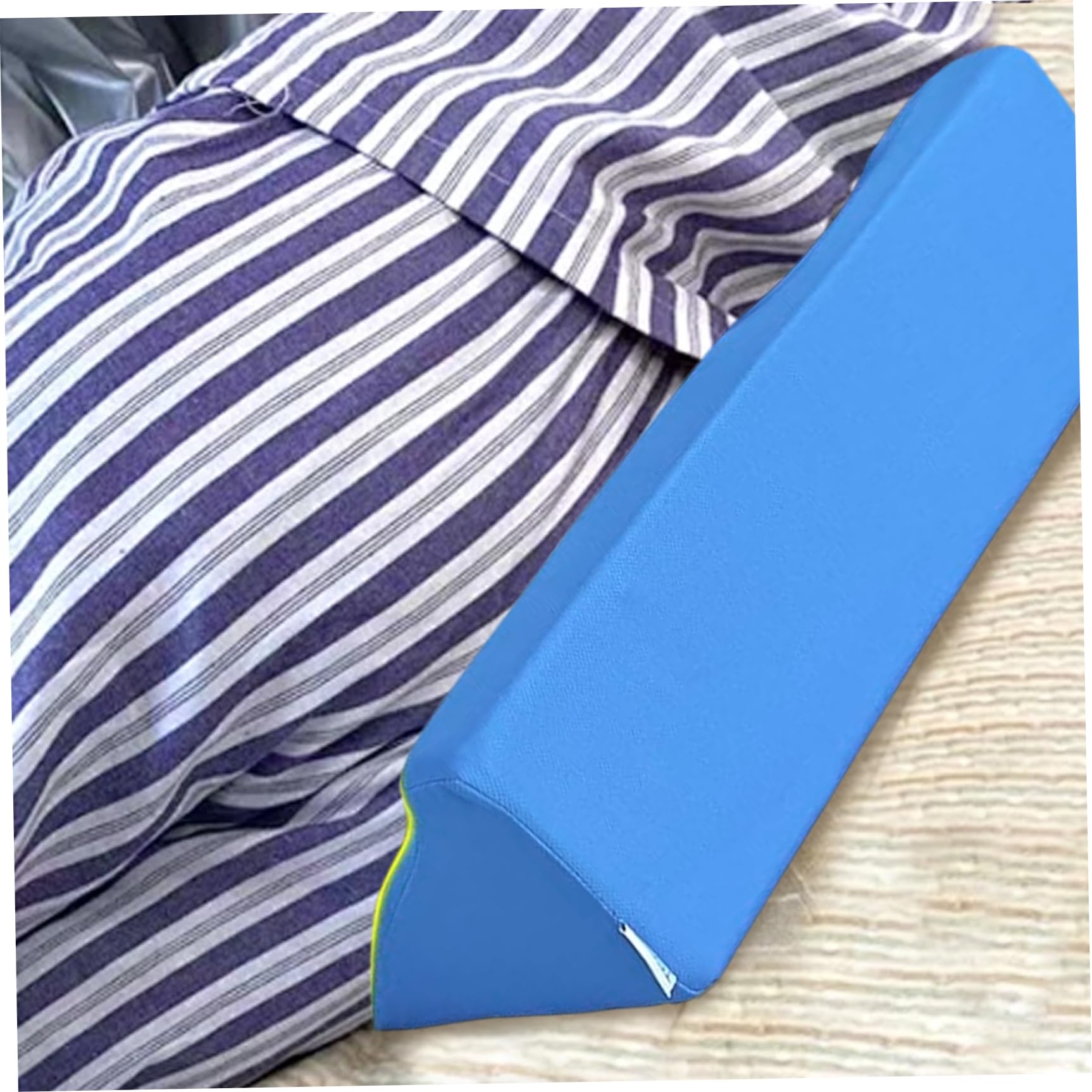 Almohada de cuña para cabecera, Almohada de cuña para Soporte de Espalda y piernas para recuperación de cirugía de Embarazadas, Cama Azul