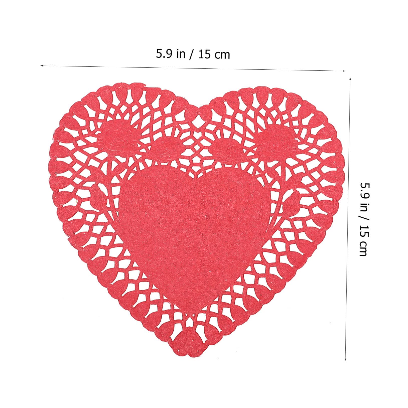 AUTSUPPL 100 Sheets Mini Heart Paper Doilies Perfect for Valentine's Day Decor Wedding Party