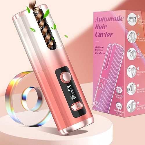 Miniatura 1 de Rizador automático rizador de pelo automático inalámbrico con 6 temperaturas y temporizadores varita ondulada de cerámica recargable varita